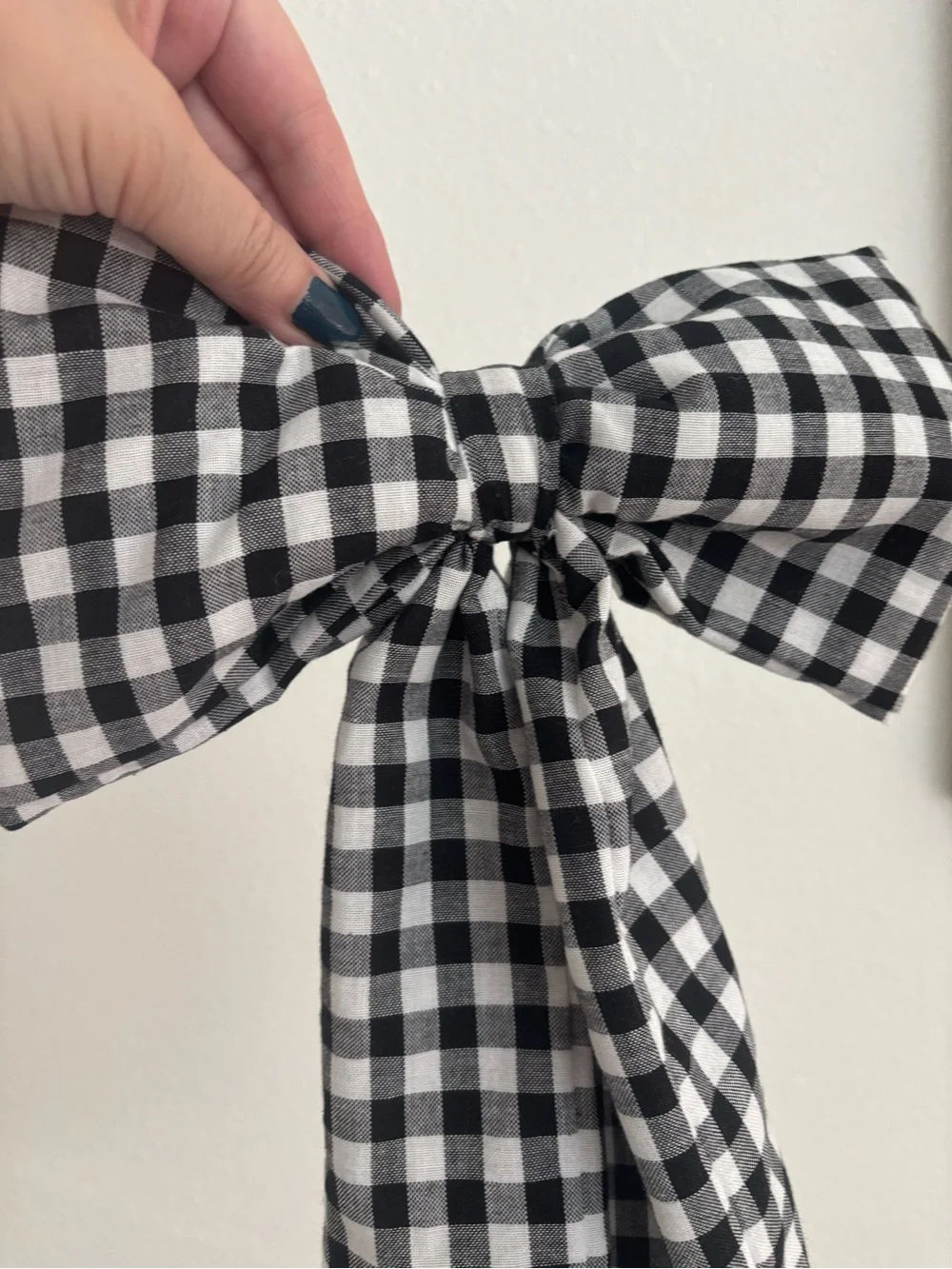 Handmade BLACK Checkered Gingham Bow Large Custom Ordered NEW COLORS Final Sale